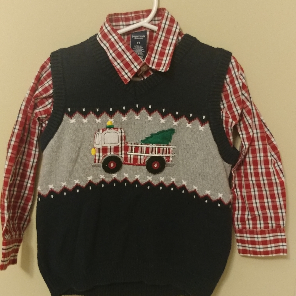 Jonathan Strong Sweater Vest and Long Sleeve Shirt